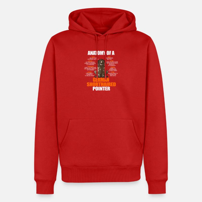 Anatomie eines Deutschen Kurzhaar-Pointers Lustiges GSP - Männer Premium Bio Hoodie - Rot