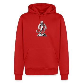 Randonneurs Alpinistes Montagne Léopard nature - Sweat à capuche Premium bio Homme - rouge - Devant - Nico (187cm)