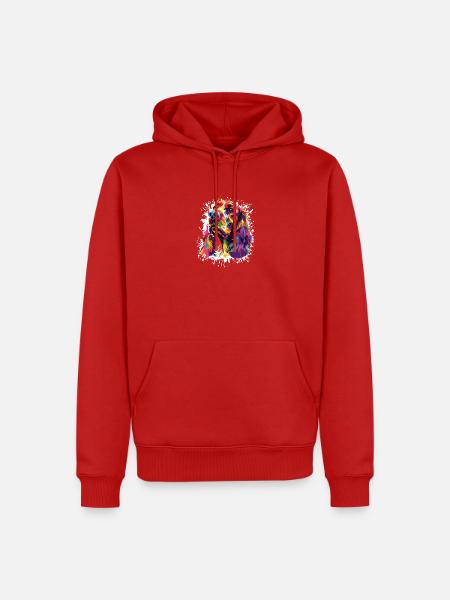 Hund Hundeporträt Splash - Männer Premium Bio Hoodie - Rot