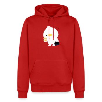 Moment du café de canard de Kawaii - Sweat à capuche Premium bio Homme - rouge - Devant - Nico (187cm)