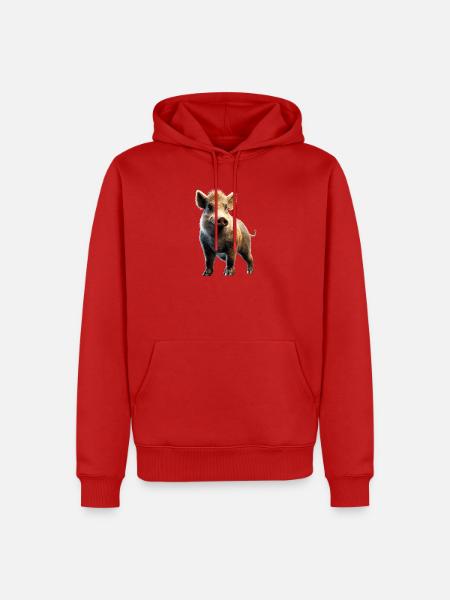 Wildschwein Schwarzwild Wildschweine Schwein Jäger - Männer Premium Bio Hoodie - Rot