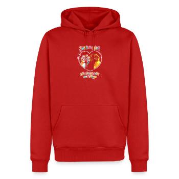 Just a Girl: Liebe zu Katzen und Hunden - Männer Premium Bio Hoodie - Rot - Vorne - Nico (187cm)