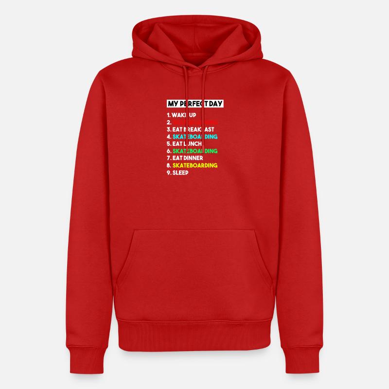 Mein perfektes Skateboard-Routine-Design - Männer Premium Bio Hoodie - Rot