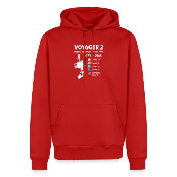 Le vaisseau spatial Voyager 2 quitte la tournée du système solaire - Sweat à capuche Premium bio Homme - rouge - Devant - Nico (187cm)