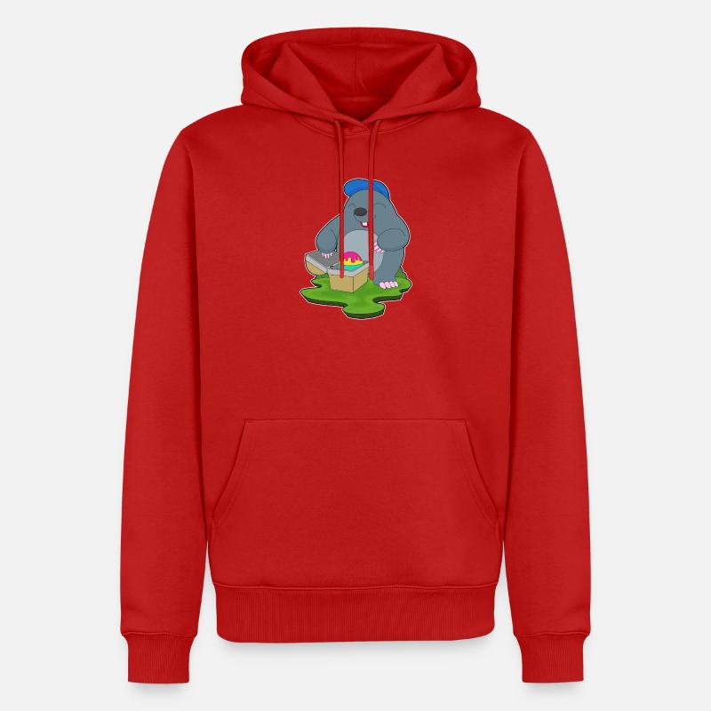 Mole Easter Easter Egg - Men’s Premium Organic Hoodie - red