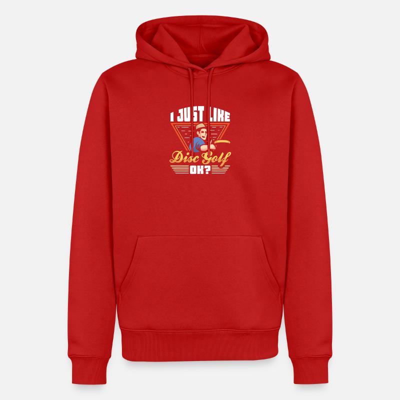 Cadeaux de disc golf Disc Golf - Sweat à capuche Premium bio Homme - rouge