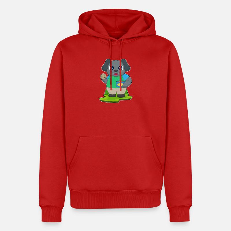 Biscuits pour chiens - Sweat à capuche Premium bio Homme - rouge