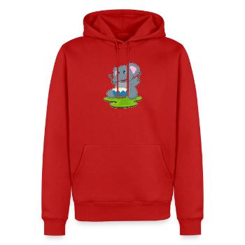 Musique de tambour pour musiciens d’éléphants - Sweat à capuche Premium bio Homme - rouge - Devant - Nico (187cm)