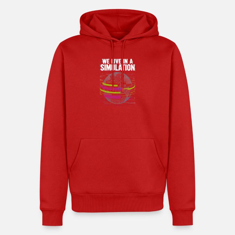 Nous vivons dans une simulation - Sweat à capuche Premium bio Homme - rouge