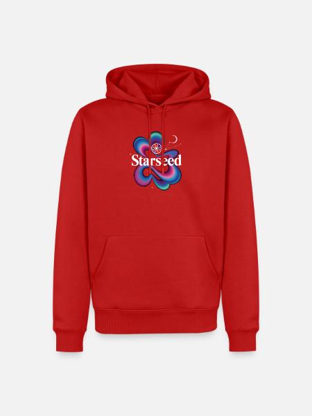 Starseed Farbwirbel Logo - Männer Premium Bio Hoodie - Rot