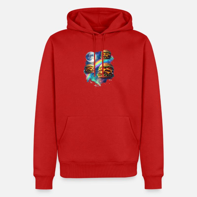 Explosion du Burger Galactique - Sweat à capuche Premium bio Homme - rouge