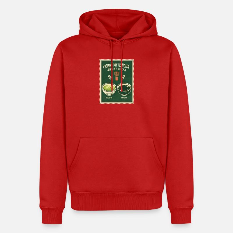Usucha oder Koicha | Matcha Wissen - Männer Premium Bio Hoodie - Rot