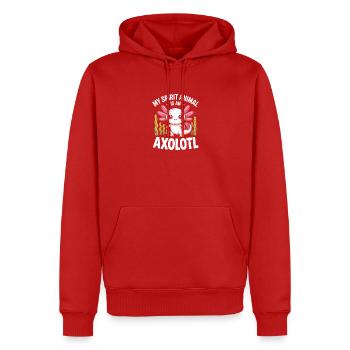 Axolotl Geisttier-Tee - Männer Premium Bio Hoodie - Rot - Vorne - Nico (187cm)