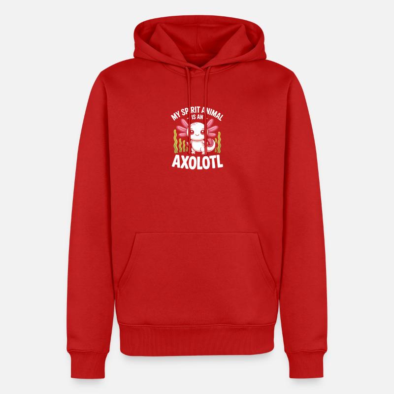 Axolotl Geisttier-Tee - Männer Premium Bio Hoodie - Rot