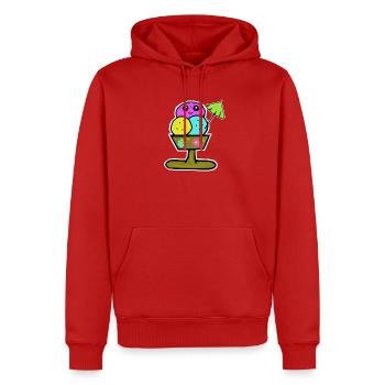 Glace colorée Sundae Glace Glace Glace - Sweat à capuche Premium bio Homme - rouge - Devant - Nico (187cm)