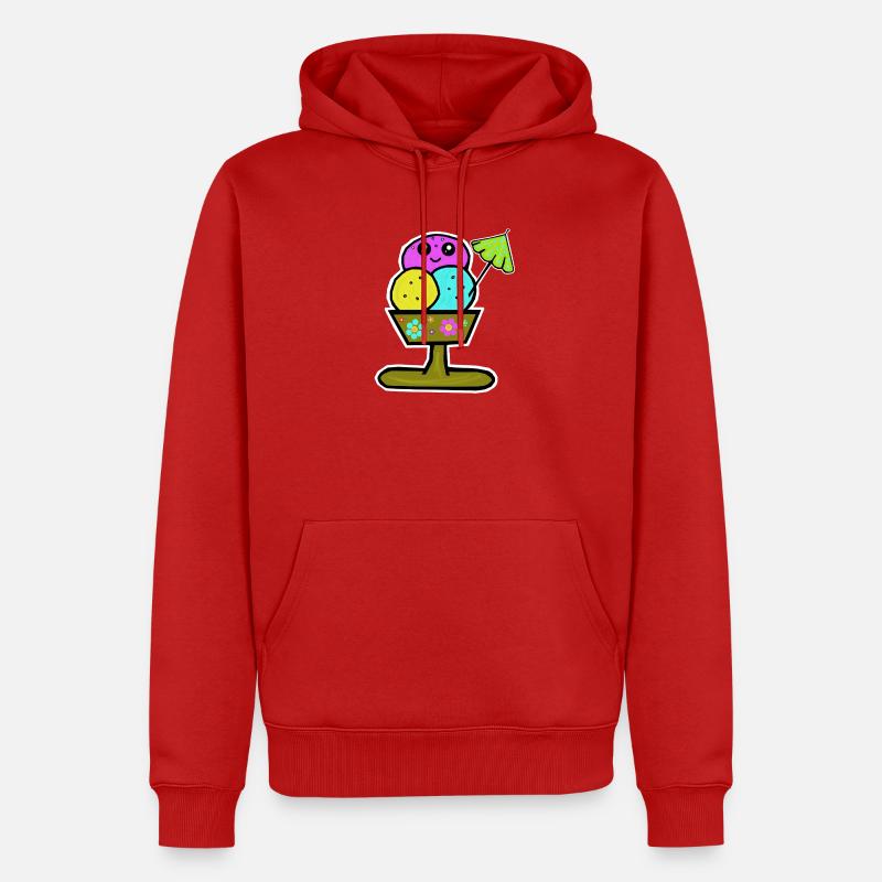 Bunter Eisbecher Eiscreme Eiskreme Eis - Men’s Premium Organic Hoodie - red