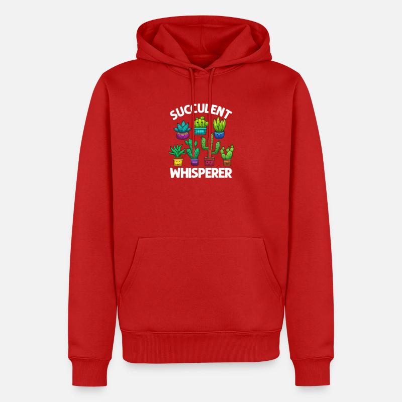 Chuchoteur de succulentes - Sweat à capuche Premium bio Homme - rouge