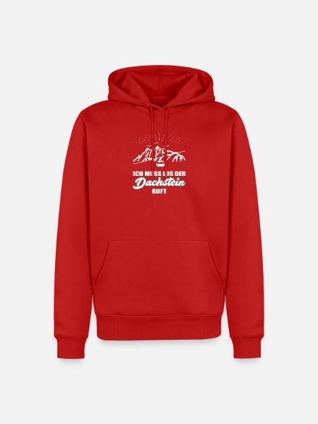 ich muss los der Dachstein ruft - Männer Premium Bio Hoodie - Rot