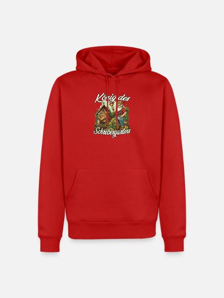 Gartenlaube Schrebergarten Gartenzwerg Hobbygarten - Männer Premium Bio Hoodie - Rot