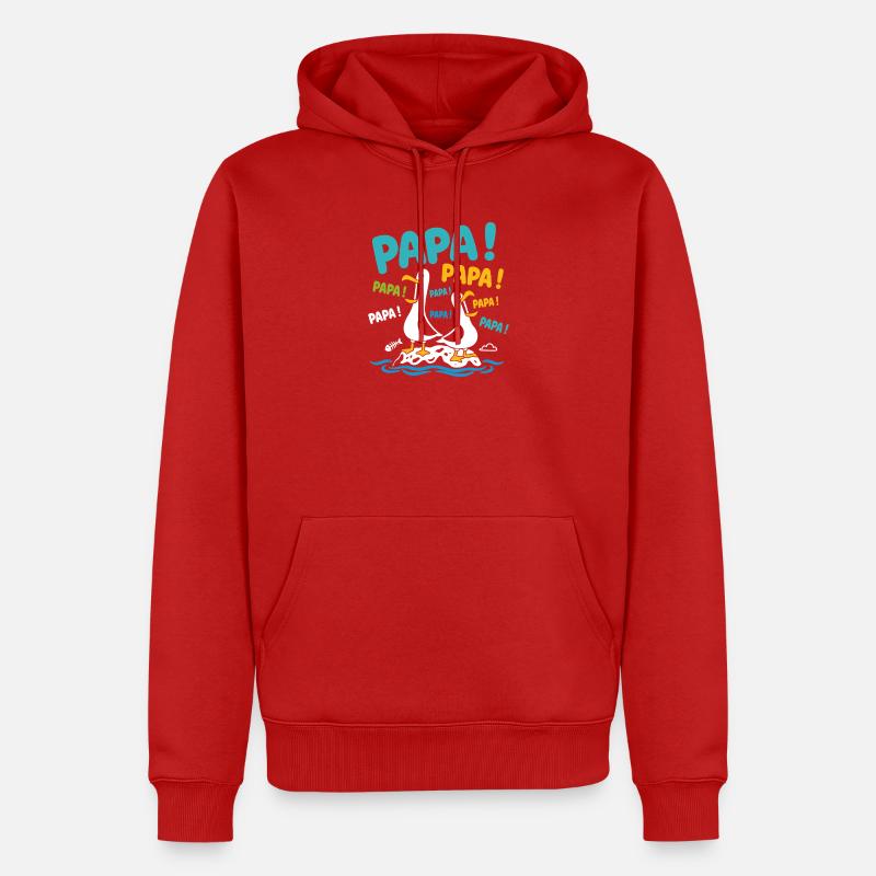 Papas oiseaux  - Sweat à capuche Premium bio Homme - rouge