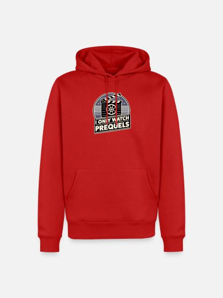 Ich schaue nur Prequels - Männer Premium Bio Hoodie - Rot