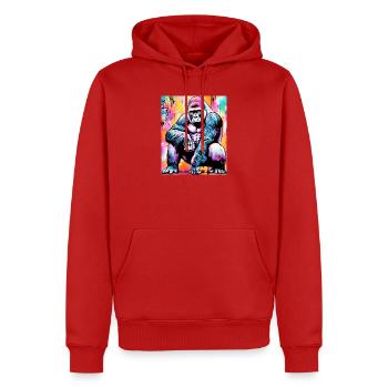 gorille - Sweat à capuche Premium bio Homme - rouge - Devant - Nico (187cm)