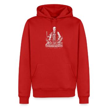 John Quincy Adams at BBQ Grilling - Men’s Premium Organic Hoodie - red - Front - Nico (187cm)