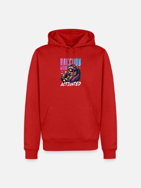 Gamer Gaming Cat Video Game - Männer Premium Bio Hoodie - Rot