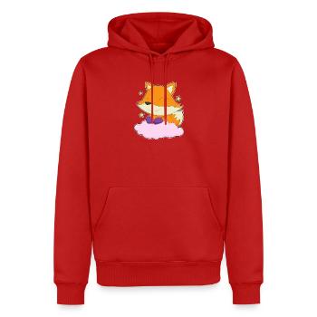 Nuages de renard - Sweat à capuche Premium bio Homme - rouge - Devant - Nico (187cm)