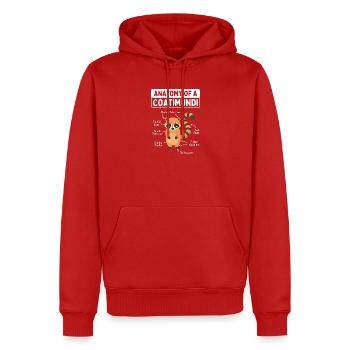 Anatomy of a coati - Men’s Premium Organic Hoodie - red - Front - Nico (187cm)