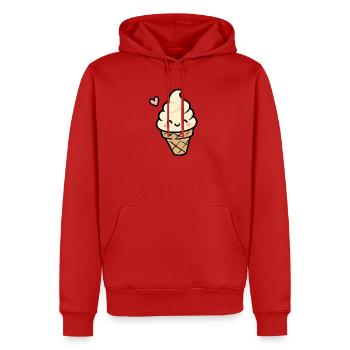 Cornet de glace à la vanille Kawaii - Sweat à capuche Premium bio Homme - rouge - Devant - Nico (187cm)