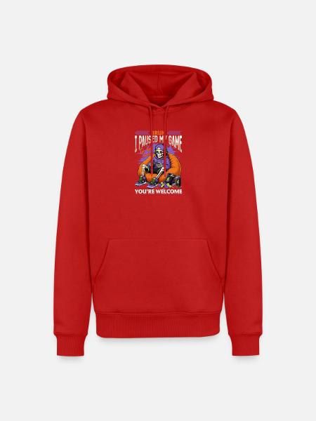 Skeleton Gamer Gaming Halloween - Männer Premium Bio Hoodie - Rot