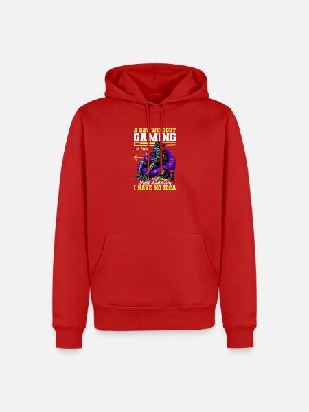 Skeleton Gamer Gaming Halloween - Männer Premium Bio Hoodie - Rot