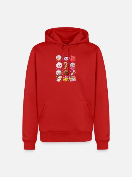 Kawaii Süßigkeiten | Candy & Nascherei - Männer Premium Bio Hoodie - Rot