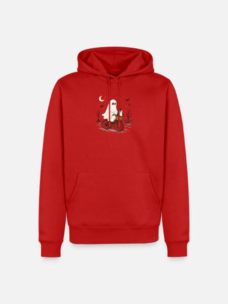 Pinguin-geister-fahrrad Halloween-nachtfahrt - Männer Premium Bio Hoodie - Rot