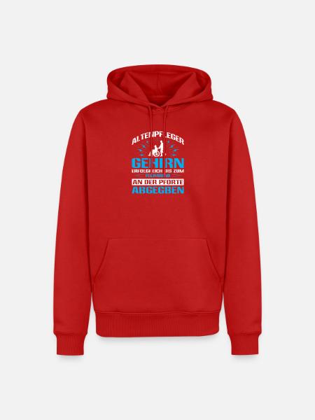 Altenpflege Pfleger Pflegepersonal Pflegekraft - Männer Premium Bio Hoodie - Rot