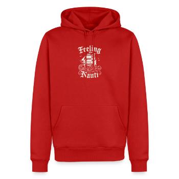  Feeling Nauti Lustiger Piraten Spruch Für Segler - Männer Premium Bio Hoodie - Rot - Vorne - Nico (187cm)
