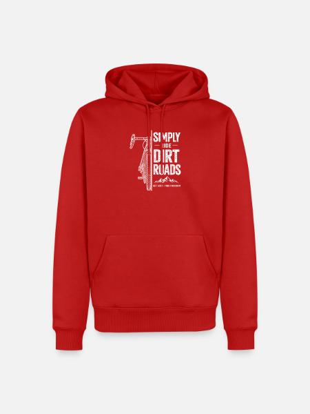 Simply Ride Dirt Roads – MTB & Gravel Abenteuer - Männer Premium Bio Hoodie - Rot
