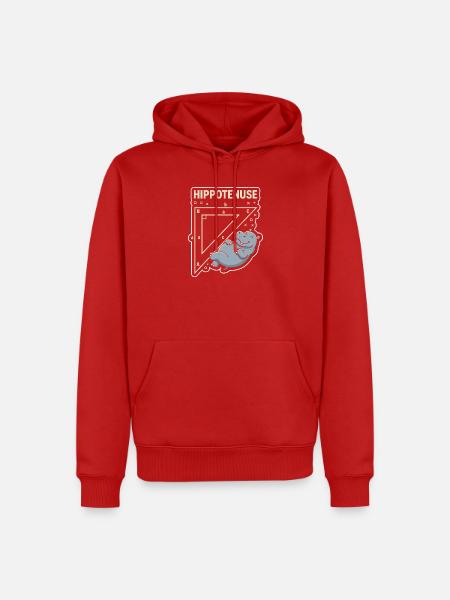 Hypotenusen-Hippo Traum - Männer Premium Bio Hoodie - Rot