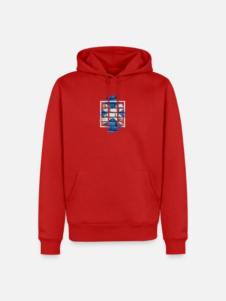 Saltire Brick Graffiti - Männer Premium Bio Hoodie - Rot