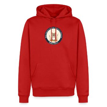 Wee Sleekit Cowrin Tim'rous Beastie Maus-Emblem - Männer Premium Bio Hoodie - Rot - Vorne - Nico (187cm)