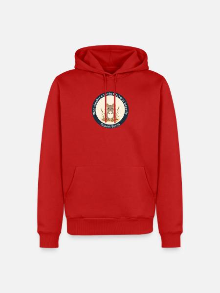 Wee Sleekit Cowrin Tim'rous Beastie Maus-Emblem - Männer Premium Bio Hoodie - Rot