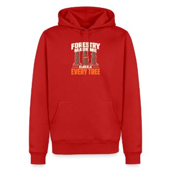 Forstwirtschaft Förster Forstmanagement - Männer Premium Bio Hoodie - Rot - Vorne - Nico (187cm)