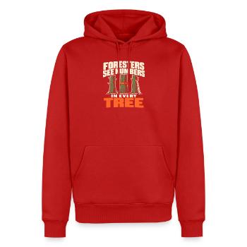 Forstwirtschaft Förster Forstmanagement - Männer Premium Bio Hoodie - Rot - Vorne - Nico (187cm)