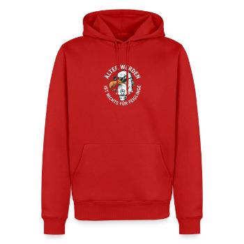 Älter werden ist nichts für Feiglinge - Männer Premium Bio Hoodie - Rot - Vorne - Nico (187cm)