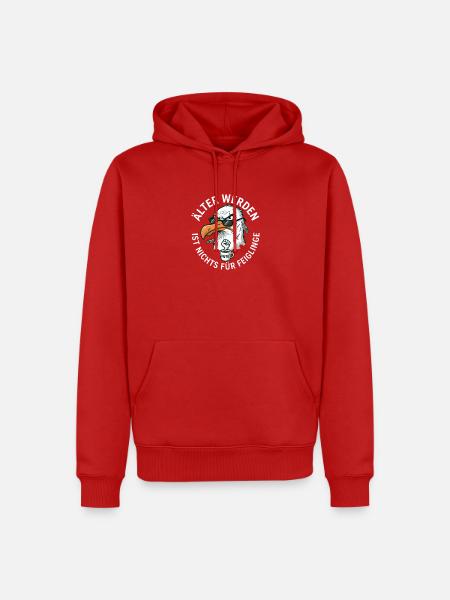 Älter werden ist nichts für Feiglinge - Männer Premium Bio Hoodie - Rot