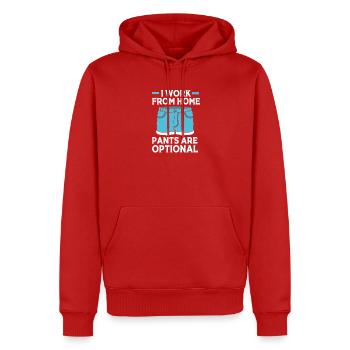 Remote Homeoffice - Männer Premium Bio Hoodie - Rot - Vorne - Nico (187cm)