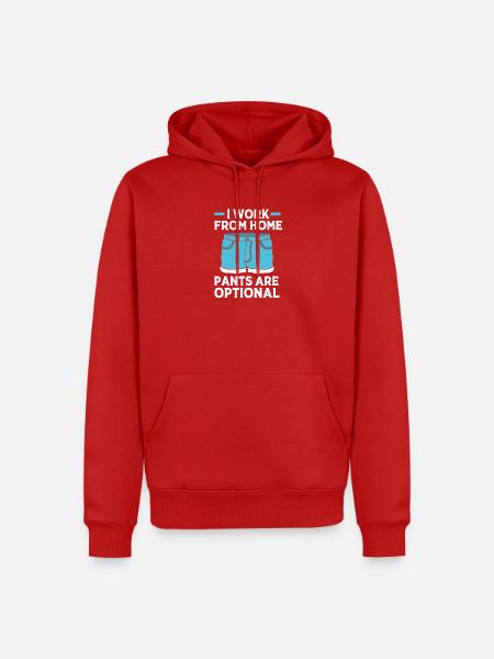 Remote Homeoffice - Männer Premium Bio Hoodie - Rot