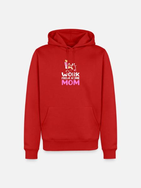 Remote Homeoffice - Männer Premium Bio Hoodie - Rot