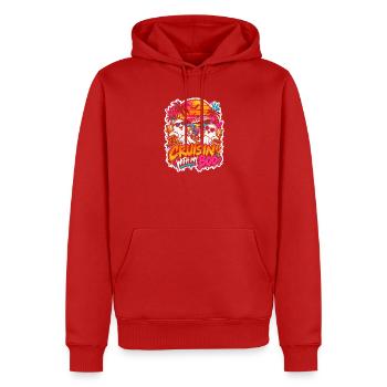 Geister am Strand Neon Pop Art - Männer Premium Bio Hoodie - Rot - Vorne - Nico (187cm)